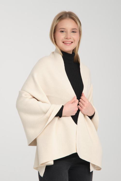 Düz Triko Örgü Omuz Şalı, Kadın Şık Rahat Kışlık Omuz Şalı, Omuz Aksesuarı, Puffy Atkı Omuz Şalı