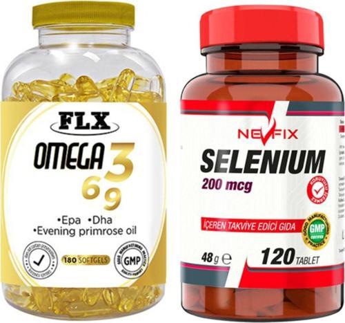 Omega 3-6-9 Balık Yağı 180 Softgel Nevfix Selenyum 200 Mcg 120 Tablet