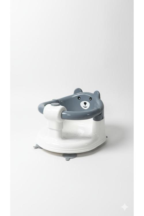 2'Si 1 Arada Bebek Banyo Ve Mama Oturağı Vantuzlu, Zemine Sabitlenebilir Gri