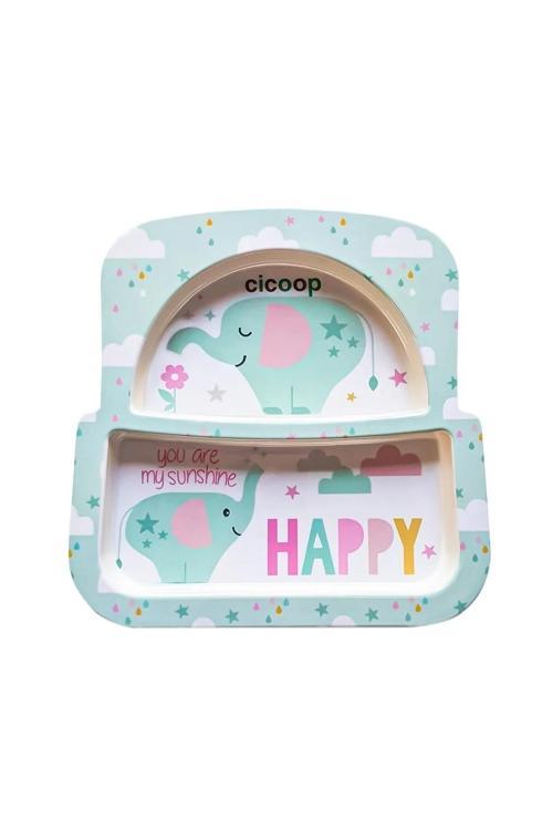 Cicoop Bebek Mama Tabağı 2 Bölmeli Mama Tabağı Fil