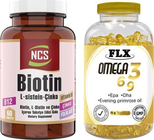 Biotin 2500 Mcg 60 Tablet L Sistein Çinko & Flx Omega 3-6-9 90 Tablet
