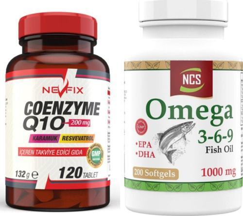 Coenzyme Q-10 200 Mg 120 Tablet Omega 3 6 9 Blık Yağı 200 Capsül