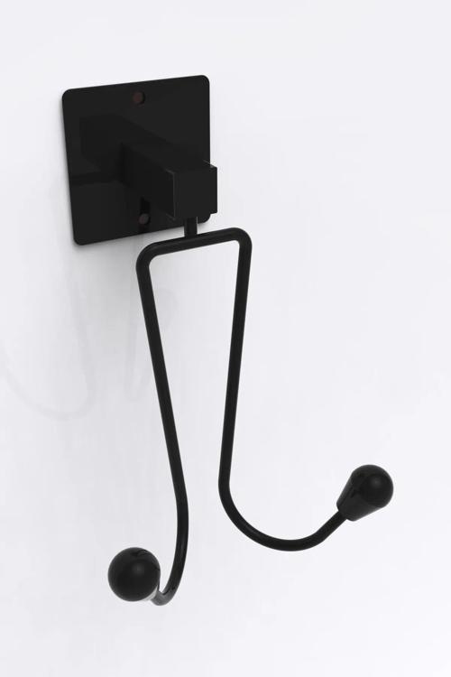 Yapışkan Askılı Kolay Monte Bornoz Askısı Siyah