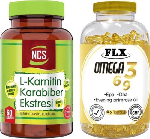 L-Carnitine Karabiber Extreli 60 Tablet & Flx Omega 3-6-9 90 Tablet