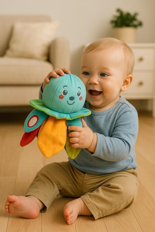 Aynalı Ahtapot Aktivite Oyuncak Puset Bebek Arabasına Takılır