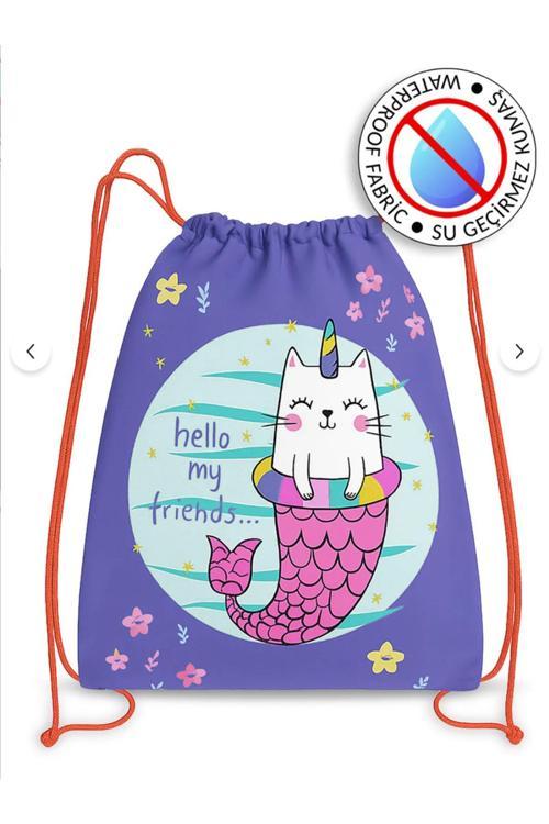 Su Geçirmez Kız Çocuk İpli Sırt - Plaj Çantası