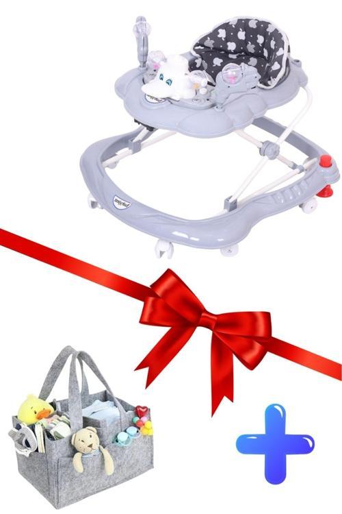 Duck Lüx Oyuncaklı Müzikli 3 Kademeli Örümcek Bebek Yürüteci Bebek Bakım Çantası Hediyeli