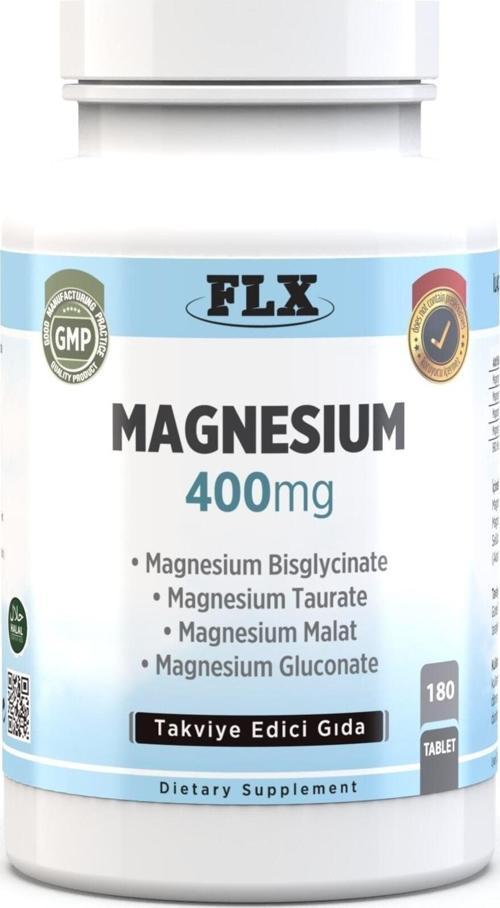 180 Tablet Magnesium Elementleri 400 Mg Magnezyum Bisglisinat Malat Taurat Glukonat