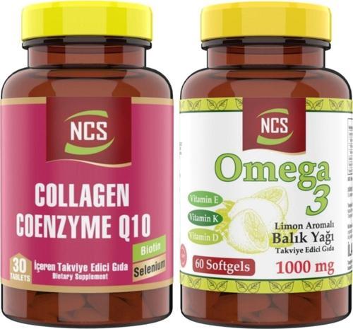 Omega 3 Balık Yağı 1000 Mg 60 Softgel Collagen Coenzyme 30 Tablet Kolajen