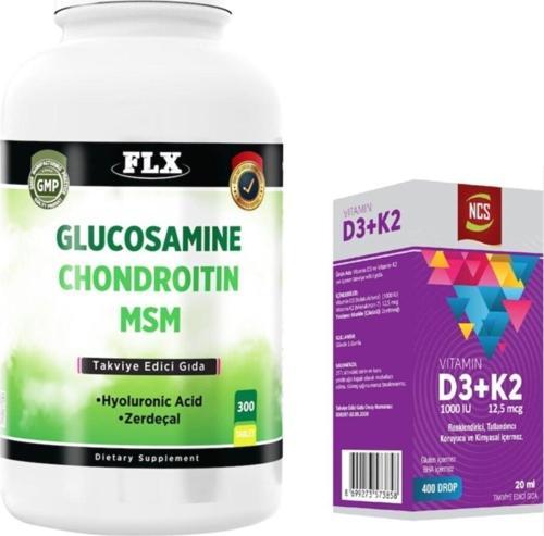 Glucosamine Chondroitin Msm 300 Tab + Vitamin D3 Vitamin K2 20 Ml