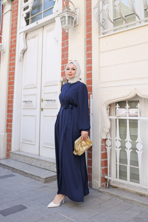 Aslım Abaya Lacivert- 9034