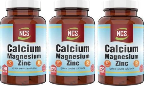 Calcium Magnesium Çinko D&K 120 Tablet X 3 Kutu 360 Tablet
