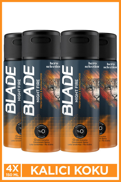 Hero Selection Serisi Night Fire Erkek Deodorant 4x150 Ml Leke Bırakmaz