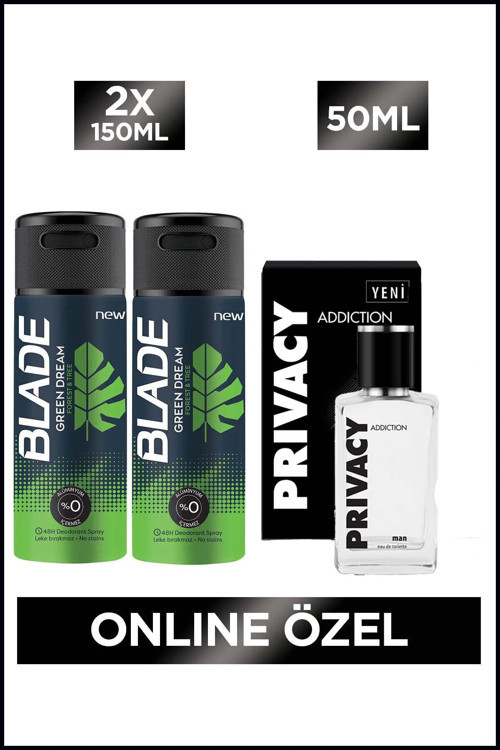 Man Addiction Edt Erkek Parfüm 50 Ml + Blade Green Dream Erkek Deodorant 2x150 Ml
