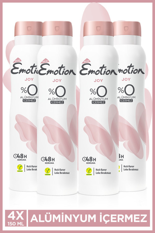 Joy Kadın Vegan Deodorant 4x150 Ml Hızlı Kurur, Leke Bırakmaz