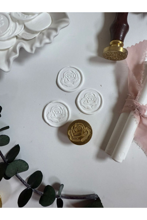 20076530 Layla Events Hazır Mühür Mum Mührü 25 Adet Mühür Beyaz-Gül