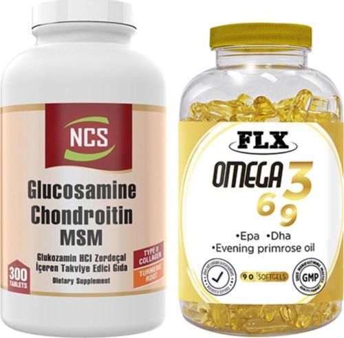 Glucosamine Msm Type Ll Collagen 300 Tablet & Flx Omega 3-6-9 90 Tablet
