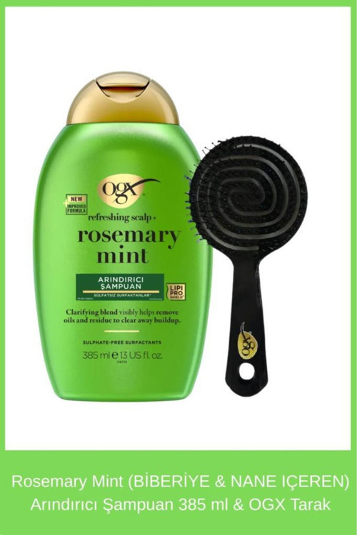 Rosemary Mint (BİBERİYE & NANE IÇEREN) Arındırıcı Şampuan 385 ml & Tarak