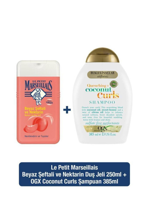 Bukleli Saçlar Için Nemlendirici Coconut Curls Şampuan 385 Lpm Şeftali Ve Nektarin Duş Jeli 250