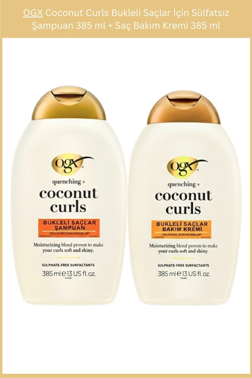 Bukleli Saçlar İçin Nemlendirici Coconut Curls Sülfatsız Şampuan + Sülfatsız Saç Bakım Kremi