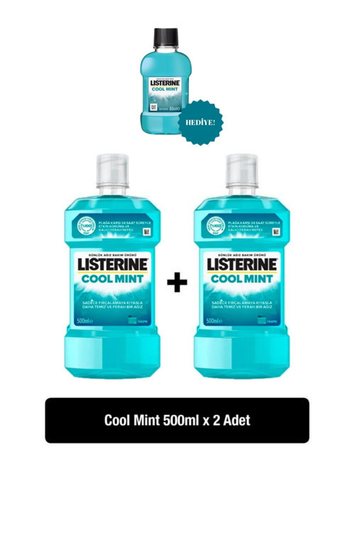 Cool Mint Ağız Bakım Suyu 500 ml x 2 Adet + Cool Mint Hediye