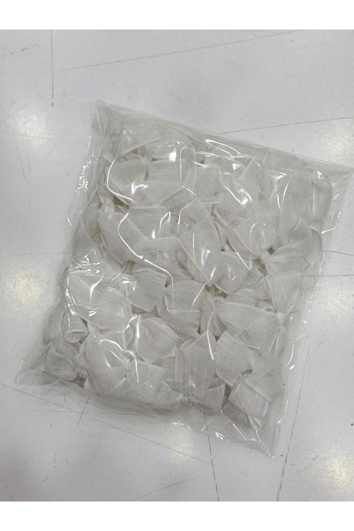 20076530 Layla Events Keten Kurdele Hazır Fiyonk -40 Adet-Beyaz