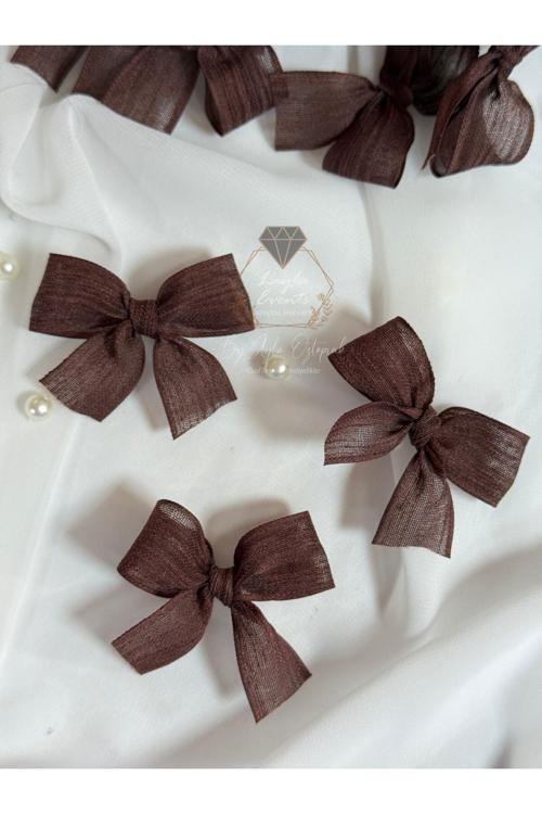 20076530 Layla Events Keten Kurdele Hazır Fiyonk -40 Adet-Kahve