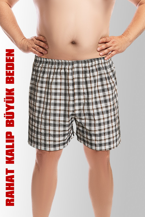 Büyük Beden – Rahat Kalıp Pamuklu Klasik Erkek Poplin Boxer