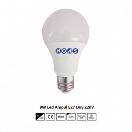 9W LED AMPUL 810LM-6500K BEYAZ 10 ADET