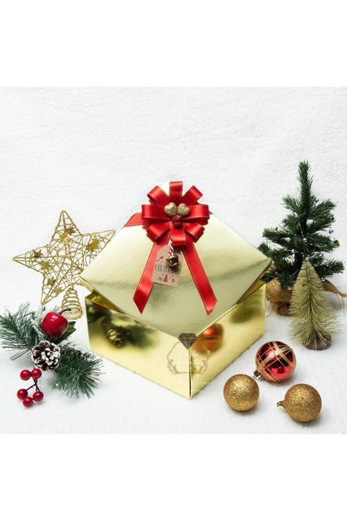 20076530 Layla Events Yılbaşı Hediye Kutusu (Boş) 20/20/10 Cm- Altın