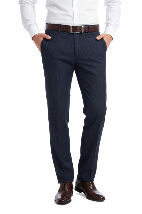 Erkek Regular Fit Çizgili Kumaş Pantolon Likra Kumaş BGL-ST05036