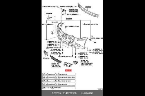 toyota corolla- hb- 2020-2022  sis lamba kapağı sol sis delıklı (tw) Oem No (8148212310)