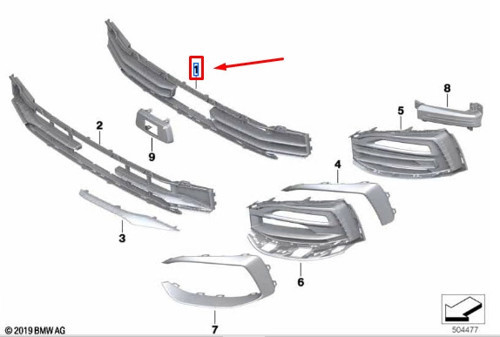 bmw 1 serı- 1 serisi- 2020-2022 sis lamba kapağı sağ parlak sıyah (tw) Oem No (51117459718)