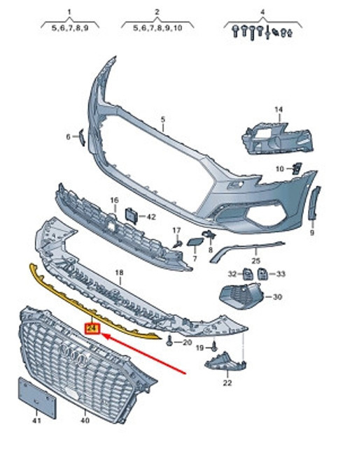 audi a4 2015-2018 arka tampon çeki demirri kapağı (tw) Oem No (8W5807441GRU)