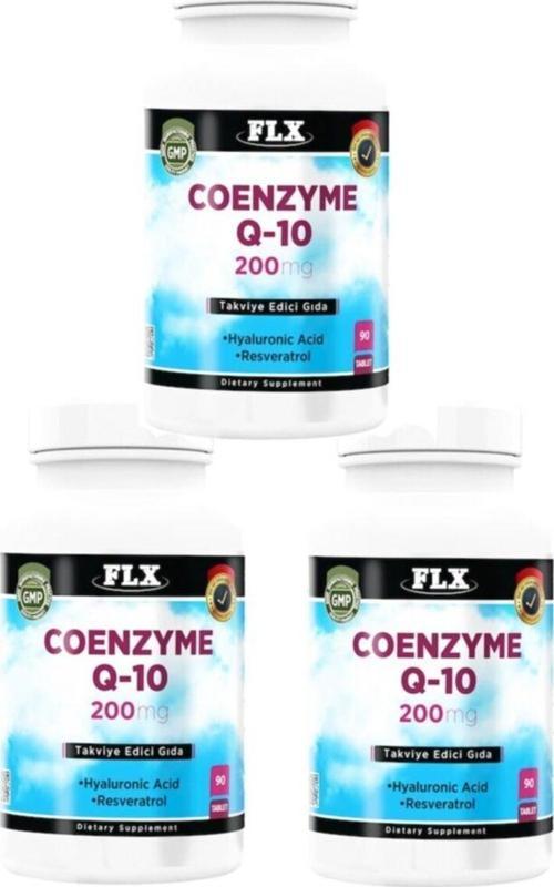 Coenzyme Koenzim Q-10 200 Mg Hyaluronik Asit 90 Tablet X 3 Kutu