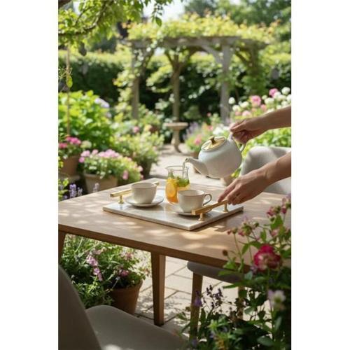 Traverten Altın Florya 30x20 cm Tepsi