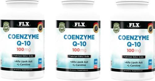 Coenzyme Koenzyme Q-10 L-Carnitine Alpha Lipoic Acid 180 Tablet X 3 Kutu
