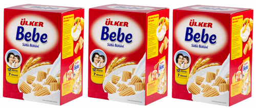 Bebe Bisküvisi 800Gr 12 Vitaminli Kutu 3 Lü Set