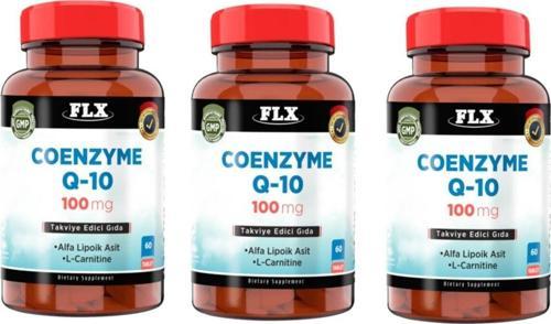 Coenzyme Koenzyme Q-10 L-Carnitine Alpha Lipoic Acid 60 Tablet X 3 Kutu