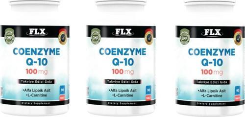 Coenzyme Koenzyme Q-10 L-Carnitine Alpha Lipoic Acid 90 Tablet X 3 Kutu
