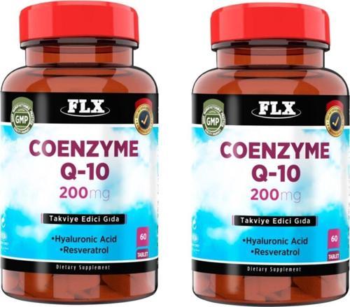 Koenzim Coenzyme Q-10 200 Mg Hyaluronik Asit Resveratrol 60 Tablet X 2 Kutu