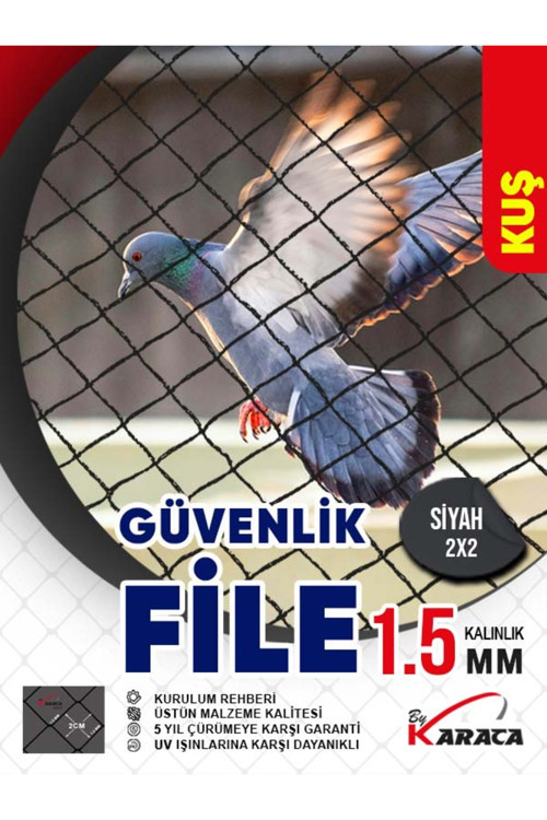 1.5x4 Metre Kuş Filesi + Montaj Aparatları (Dubel Kanca Halat)