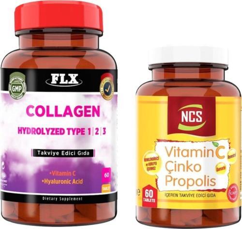 Kollajen Tip 1-2-3 60 Tablet + Vitamin C Çinko Propolis 60 Tablet