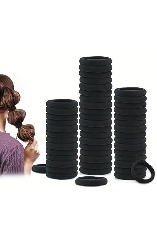 Life Siyah Elastik Saç Lastiği - Dayanıklı Polyester 25 Adet