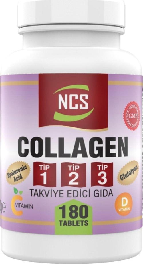 180 Tablet Hidrolize Collagen (Kolajen) Type (Tip) 1-2-3 Hyaluronic Acid Vitamin C Glutatyon