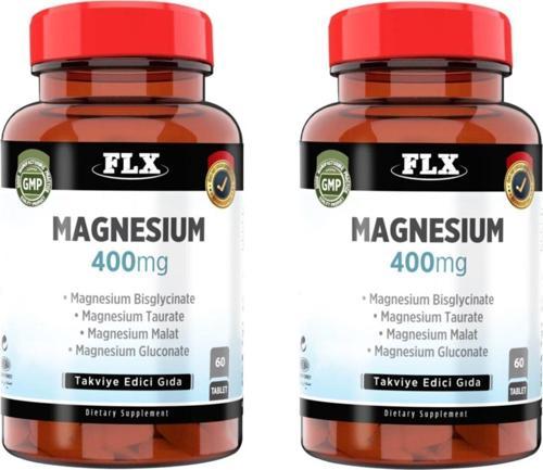Magnesium Magnezyum Bisglisinat Malat Taurat Glukonat 60 Tablet X 2 Kutu