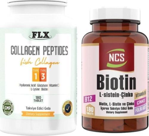 Balık Kollajeni Tip 1-3 Collagen 180 Tablet Ve Biotin 180 Tablet