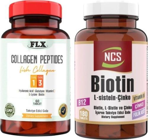 Balık Kollajeni Tip 1-3 Collagen 60 Tablet Ve Biotin 180 Tablet