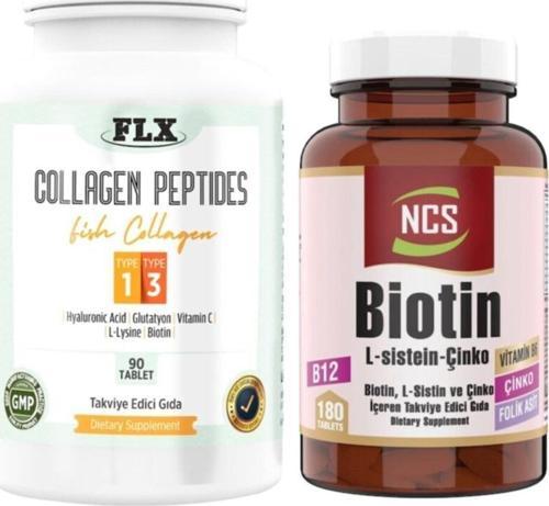 Balık Kollajeni Tip 1-3 Collagen 90 Tablet+Biotin 180 Tablet