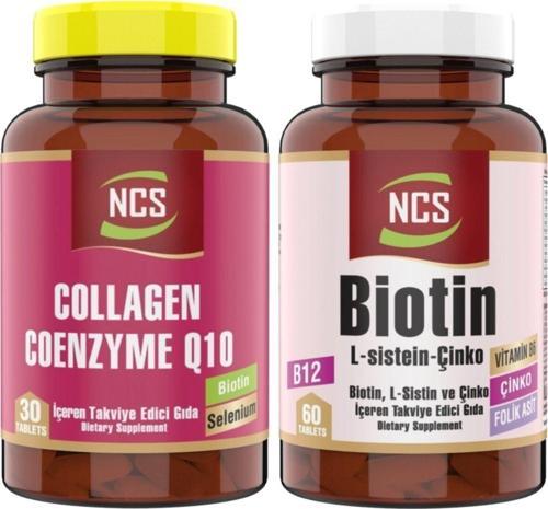 Collagen Kolajen Coenzyme Q10 30 Tablet Biotin Çinko Vitamin B12 60 Tablet L-Sistein